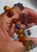 Load image into Gallery viewer, Mens Hematite and tigers eye Bead Bracelet Set of 2 New
