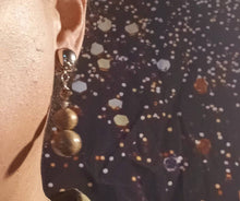 Load image into Gallery viewer, Handmade genuine Jasper and crystal Clip On Dangle earrings Healing stone

