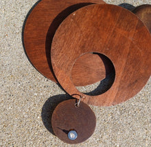 Load image into Gallery viewer, Giant Handmade Natural Wood hoop Earrings Minimalist (pierced ears) 7 inch
