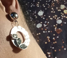 Load image into Gallery viewer, Handmade Small Hammered Metal Hoop Clip On Earrings silver 1 of a kind
