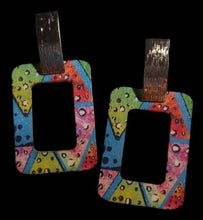 Load image into Gallery viewer, Abstract Design Wooden Earrings (pierced ears)
