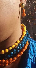Load image into Gallery viewer, Colorful acrylic multi strand Necklace and Clip On Earrings Set
