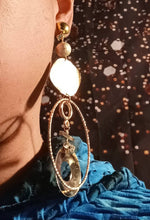 Load image into Gallery viewer, Handmade Gold hoop Dangle Clip On Earrings gold
