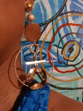 Load image into Gallery viewer, Handmade Gold hoop Dangle Clip On Earrings gold
