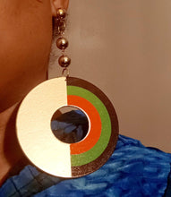 Load image into Gallery viewer, Handmade handpainted Extra large Afrocentric  Hoop Clip on Earrings #m511
