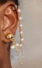 Load image into Gallery viewer, Faux pearl  handmade Assymetric Clip On Earrings
