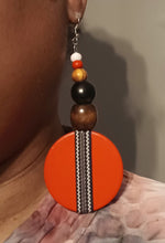 Load image into Gallery viewer, Natural Boho Style Wooden handmade Dangle Earrings (pierced ears)

