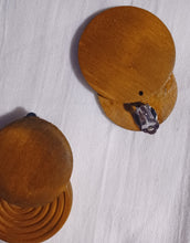Load image into Gallery viewer, Handmade chunky Natural Wood Clip On Earrings
