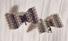Load image into Gallery viewer, Handmade Clip On rhinestone Blingy Bow  Earrings
