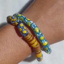 Load image into Gallery viewer, Vintage Mens Chunky African Clay Handpainted Bracelet Set of 2
