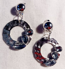 Load image into Gallery viewer, Handmade Small Hammered Metal Hoop Clip On Earrings silver 1 of a kind
