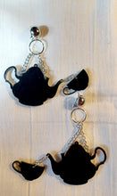 Load image into Gallery viewer, Handmade Acrylic Pop Art Tea Time Clip On Earrings Rare handmade originals
