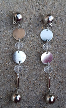 Load image into Gallery viewer, Minimalist Handmade Silver Ball Dangle Clip On Earrings Silver
