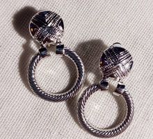Load image into Gallery viewer, Small  Metal  doorknocker Hoop Clip On Earrings Silver
