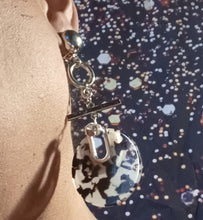 Load image into Gallery viewer, Handmade Abstract Metal Acrylic hoop Dangle Clip On Earrings
