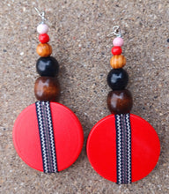 Load image into Gallery viewer, Natural Boho Style Wooden handmade Dangle Earrings (pierced ears)
