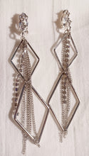 Load image into Gallery viewer, Handmade silver Metal diamond shaped Multi Hoop Clip On Earrings
