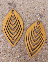 Load image into Gallery viewer, Natural Wood Abstract Design Clip On Earrings Brown
