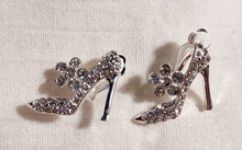 Load image into Gallery viewer, High Heel Statement Clip On stud Earrings silver
