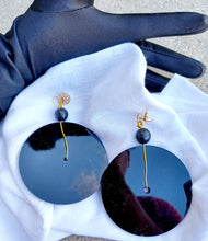 Load image into Gallery viewer, Large handmade Avant garde Acrylic 3d disc Earrings pierced earrings
