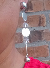 Load image into Gallery viewer, Minimalist Handmade Silver Ball Dangle Clip On Earrings Silver
