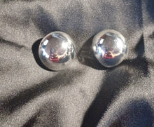 Load image into Gallery viewer, Large Metal Silver Ball Stud Clip On Earrings
