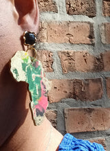Load image into Gallery viewer, Juneteenth Baseball Cap and matching handpainted earrings pierced ears
