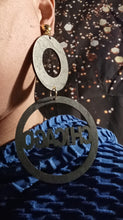 Load image into Gallery viewer, Handmade large  Natural Boho Wooden Chicago Hoop Clip On Earrings 6 inch
