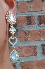 Load image into Gallery viewer, Handmade Clip On glam Heart hoop Dangle Earrings
