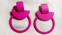 Load image into Gallery viewer, Abstract Geometric Design Hoop Earrings large size (pierced ears)
