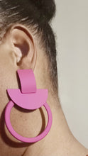 Load image into Gallery viewer, Abstract Geometric Design Hoop Earrings large size (pierced ears)
