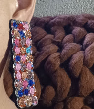 Load image into Gallery viewer, Handmade Rhinestone and Felt cluster Clip On Earrings
