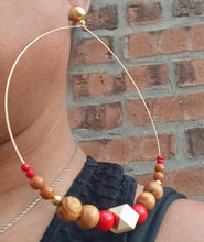 Load image into Gallery viewer, Giant Handmade Boho Beaded Hoop Clip On Earrings 6 inch
