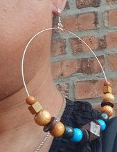 Load image into Gallery viewer, Handmade Extra Large Natural Bead Hoop Earrings (7inch)
