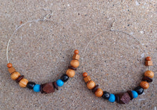 Load image into Gallery viewer, Handmade Extra Large Natural Bead Hoop Earrings (7inch)
