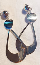 Load image into Gallery viewer, Abstract Silver Metal Hoop Clip On Earrings
