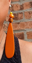 Load image into Gallery viewer, Handmade long 7 inch Boho Clip On Dangle Earrings
