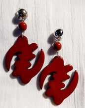 Load image into Gallery viewer, Vintage Bovine Adinkra Gye Nyame Handmade in Kenya Clip on Earrings
