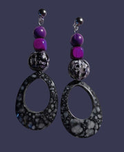 Load image into Gallery viewer, Handmade Natural Kukui Nut Acrylic and  Wood  Clip On Dangle Earrings
