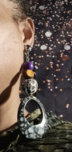 Load image into Gallery viewer, Handmade Natural Kukui Nut Acrylic and  Wood  Clip On Dangle Earrings

