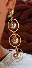 Load image into Gallery viewer, Classic Gold Ball and hoop Dangle Clip On Earrings
