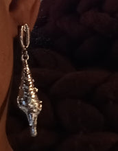 Load image into Gallery viewer, Handmade rustic silver boho Shell Dangle Earrings
