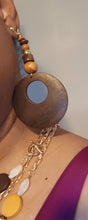 Load image into Gallery viewer, Handmade Wooden Bead Multi Strand Necklace Set with Clip-On Earrings
