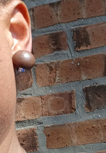 Load image into Gallery viewer, Handmade handpainted  Wooden Ball Clip On Earrings Set of 3
