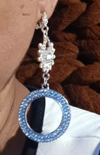 Load image into Gallery viewer, Handmade  Rhinestone Clip On Hoop Earrings silver (m512)
