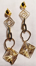 Load image into Gallery viewer, Handmade Abstract wire Metal Clip On Earrings gold
