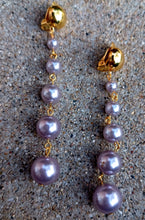 Load image into Gallery viewer, Faux Pearl  Dangle Earrings Clip on rare color
