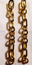 Load image into Gallery viewer, Handmade long gold acrylic chain earrings 7 inch pierced ears
