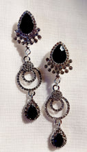 Load image into Gallery viewer, Glamourous Handmade silver Metal and rhinestone Clip On Earrings handmade originals
