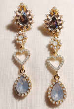 Load image into Gallery viewer, Handmade Clip On glam Heart hoop Dangle Earrings
